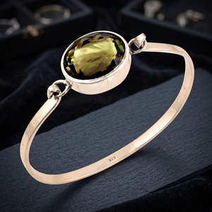 Art Palace - Brazalete de Plata 925 con Bisel de Topacio Ovalado, Joyería Clásica para Mujer - Product Image 2