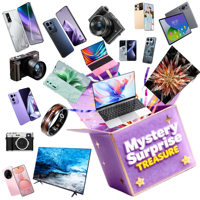 Boîte surprise électronique 3C de haute qualité, boîte mystère aléatoire avec 5 produits intelligents 3C : téléphone intelligent, montres, tablette, ordinateur portable