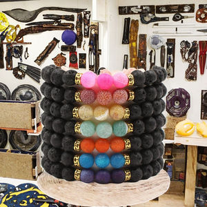 Bracelet bohème en pierres naturelles avec agate en forme de boule pour unisexe, idéal pour un anniversaire - Product Image 3