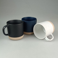 Mug à café en céramique stoneware bicolore moucheté de haute qualité avec logo personnalisé imprimé, 400 ml, cadeaux d'affaires, compatible lave-vaisselle et micro-ondes
