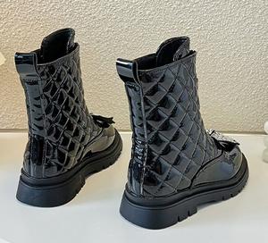 Colección Otoño Invierno Botas cortas de moda para niñas pequeñas Viento inglés Estilo princesa Tacones altos Cremallera Goma - Product Image 4