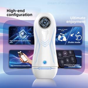 Masturbador Eléctrico con Control Remoto por Voz, 9 Frecuencias de Vibración Silenciosa y Succión, Tipo Copa de Avión - Product Image 1