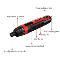 Meilleure vente Mini kit de tournevis électrique 4v 1500mAh Li-ion batterie alimentation USB Rechargeable sans fil jeu de tournevis