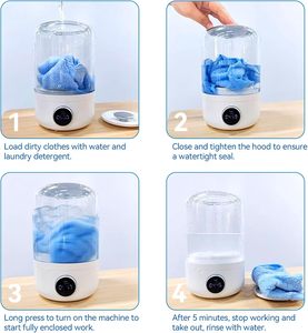 Automatic Underwear <b>Washing</b> <b>Machine</b> Mini Washer for Socks and Personal Clothes - Product Image 6