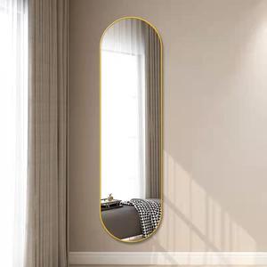 <span class=keywords><strong>Miroir</strong></span> mural ovale pleine longueur Wosen, cadre en métal noir fin, forme capsule, du sol au <span class=keywords><strong>plafond</strong></span>, pour salon, entrée, décoration personnalisée - Product Image 4