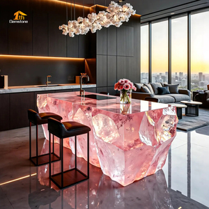 <span class=keywords><strong>Comptoir</strong></span> de bar en résine époxy translucide avec éclairage LED de luxe, cristal onyx, <span class=keywords><strong>pour</strong></span> bar, centre commercial, hôtel, discothèques - Product Image 4