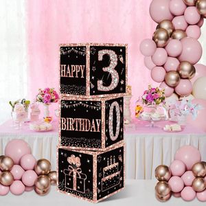 Décoration de scène transfrontalière pour le 16e <span class=keywords><strong>anniversaire</strong></span> de fille, ballons en papier or rose et boîte de cartes de vœux - Product Image 6