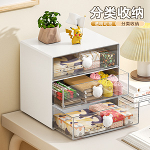 <b>Desktop</b> Storage Drawers Transparent <b>Organizer</b> With Bear Handle <b>For</b> Office Cosmetics And Sundries Classification Storage - Product Image 4