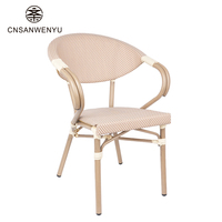 Fauteuil en rotin d'aluminium d'extérieur commercial, chaise de jardin moderne pour hôtel et mobilier de station balnéaire