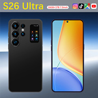 Smartphone S26 Ultra Shenzhen 7,3 pouces 90Hz Android 15 16 Go 1 To 108 MP 8800 mAh Deca Core 5G Double SIM Carte TF Face ID Écran LED