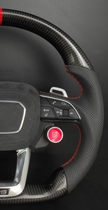 Volant de voiture sport <span class=keywords><strong>RS</strong></span> en cuir et fibre de carbone personnalisé avec bande décorative pour modèles Audi A3/A4/A5/A6/Q3/Q5/Q7/S/<span class=keywords><strong>RS</strong></span>/RS6 - Product Image 6
