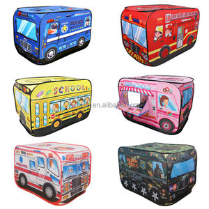 Haute qualité dessin animé <span class=keywords><strong>Camping</strong></span> enfants tente Popup Playhouse camion de pompiers tente de voiture intérieur extérieur maison de jeu autobus scolaire tente de jeu - Product Image 6