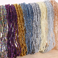 Perles Rondelles en Verre Facetté 4MM pour la Fabrication de Bijoux, Perles en Cristal en Vrac pour Adultes, Breloques pour Bracelets, Artisanat DIY, 110 pièces/brin