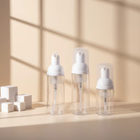 Nouvelle arrivée, flacon transparent en mousse pour emballage cosmétique, distributeur sous pression, flacon en PET pour nettoyant visage