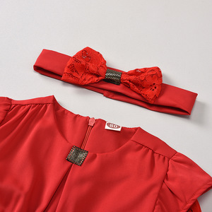 Nueva ropa para niña, conjuntos de moda para niñas, 2 piezas, mono con mangas acampanadas de encaje y lazo, diadema, ropa para niña, ropa de calle de 1 a 5 años - Product Image 6