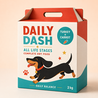 Boîte d'emballage alimentaire pour animaux de compagnie en carton ondulé rectangulaire écologique personnalisée avec revêtement UV et logo personnalisé pour croquettes pour chats et chiens