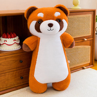 Peluche douce et longue imperméable en forme d'animal de la forêt (raton laveur, renard) en fourrure moelleuse, coussin de sol, décoration de lit, cadeau