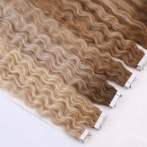 Extension per capelli Remy con nastro adesivo, ricci profondi, in capelli umani per una lunga durata - Product Image 2