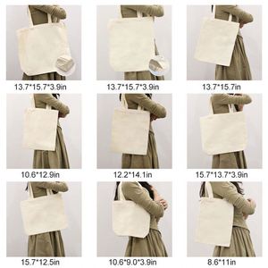 Sac fourre-tout en toile uni personnalisable avec logo et taille ajustable, idéal pour le shopping - Product Image 4