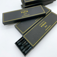 Boîtes d'allumettes en bois noir écologiques personnalisées avec impression et estampage à chaud, allumettes de sécurité longues pour bougies, cadeaux de mariage de luxe en gros