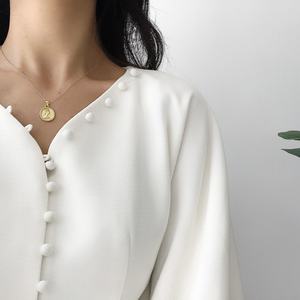 Collier pendentif en argent sterling 925 rhodié avec zircon, tendance, motif en relief tridimensionnel, style coréen - Product Image 2