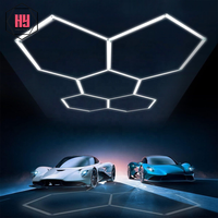 2024 nouveau fabricant de conception éclairage de garage de voiture conçu sur mesure pour la lumière LED hexagonale de l'atelier de voiture