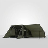 Tente de camping gonflable robuste avec pompe, 6 personnes, imperméable, polyester et coton, abri pneumatique, longueur 550 largeur 280 hauteur 215 cm
