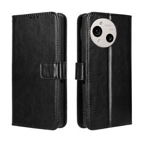 Funda de teléfono con cubierta trasera magnética para tarjeta a prueba de golpes para Sharp Aquos R10/Sharp Aquos Wish 5 Crazy Horse PU cuero - Product Image 2