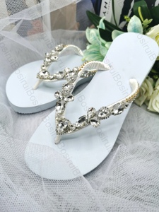 Bosirui tùy chỉnh đám cưới trắng <span class=keywords><strong>Flip</strong></span> <span class=keywords><strong>flops</strong></span> cho phụ nữ khách-Chân Trần nền tảng mềm cho với tùy chỉnh thiết kế - Product Image 3