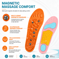 Fabricant OEM – Semelles intérieures magnétiques en TPE à 4 couches pour massage des pieds, absorption des chocs, soutien de la voûte plantaire, confort pour la marche et le sport