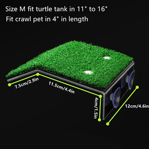 New nổi rùa <span class=keywords><strong>Basking</strong></span> nền tảng mực nước cao Acrylic <span class=keywords><strong>Dock</strong></span> với thực tế cỏ Mat bán buôn có sẵn - Product Image 4