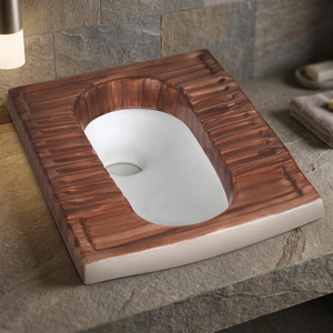 WC portable en céramique sans rebord, design asiatique moderne bleu, pour salle de bain, Orissa Pan, siège de toilette asiatique. - Product Image 2