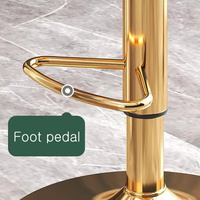 Tabouret de bar d'extérieur commercial SYT en velours tufté réglable et stable pour cocktail lounge, siège rembourré de 36 cm de large