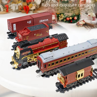 Idée cadeau de Noël : Train électrique rétro à piles avec musique classique, modèle de train simulé pour enfants, en plastique ABS