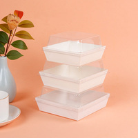 Boîte d'emballage en papier jetable de qualité alimentaire au design simple pour pain grillé, gâteau, tarte aux œufs, sandwich avec couvercle
