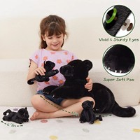 Luxe 45cm mère bébé panthère noire en peluche MorisMos noël fête d'anniversaire décor cadeau enfants célébration en peluche