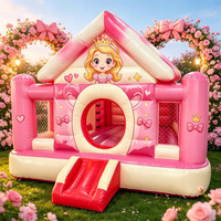 Château gonflable coloré pour enfants avec toboggan, château de saut pour princesse, fête d'anniversaire, jeu en plein air