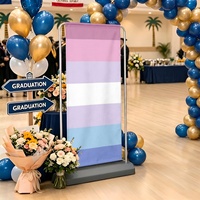 Latar Belakang Kustom Poliester Pola Pelangi Gay Bigender, Sangat Cocok untuk Tata Letak Photo Booth & Acara Perayaan