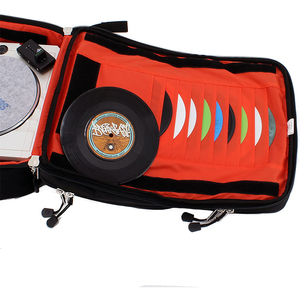 กระเป๋าเป้สะพายหลังสำหรับดีเจ 7 นิ้ว พร้อมช่องเก็บแผ่นเสียงและอุปกรณ์เสริม น้ำหนักเบา เหมาะสำหรับใส่เครื่องเล่นแผ่นเสียงแบบพกพา - Product Image 4