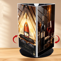 Support de menu triangulaire en acrylique transparent à trois faces OEM/ODM, présentoir de carte de menu en lucite prismatique