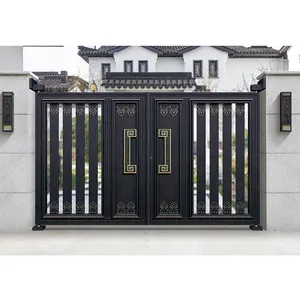 China supplier OEM Fashionable New Designs High quality Exterior Anti-Theft Aluminum Garden Fence Yard Metal Courtyard Gate Door