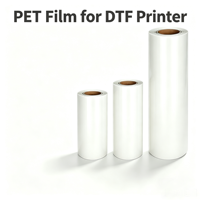 Film PET DTF Matte Dua Sisi Anti-Statik Premium, Hot Peel Instan, 45cm 60cm 100m untuk Pencetakan Transfer Panas Tekstil Kaos