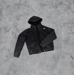 Custom High Quality 450 Gsm Washed Embroidery Luxury Plain <b>Navy</b> Zipper-Up Hoodie Black Oversized Drop Shoulder <b>Men's</b> Hoodies - Product Image 4