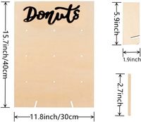 Support mural en bois pour beignets, support réutilisable pour beignets, support rustique pour beignets, fournitures pour fêtes de beignets, décoration de table pour mariage, anniversaire, festival