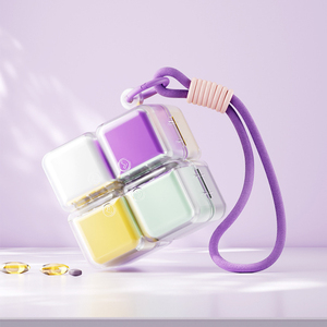 Caja de Almacenamiento de Medicamentos Magic Cube de 8 Compartimentos, Sellada, a Prueba de Humedad, Esencial para Viajes, con Cuerda para Colgar, Solución de Almacenamiento - Product Image 2