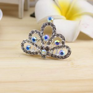 Peigne à cheveux couronne en alliage de strass, couleurs mélangées, accessoire de mariée pour mariage - Product Image 4
