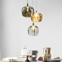 JACKSUN Nordic Creative Petit Lustre En Verre Pendentif Luminaire pour Bar Restaurant Salon Chambre Suspension