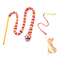 Jouet interactif pour chat Kinghon en forme de serpent en peluche, baguette de jeu en plastique pour chat