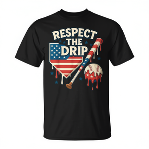 Camiseta de béisbol para niños, diseño de gotas de helado del 4 de julio, manga corta, cuello redondo, estampado digital, ropa deportiva - Product Image 3