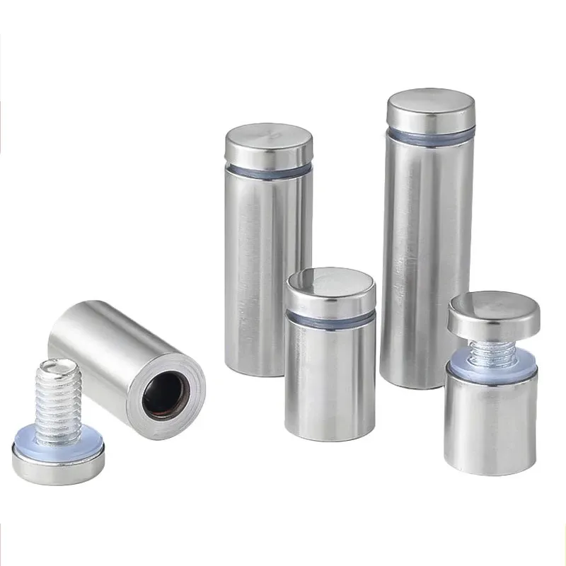 Sujetadores de vidrio de 12mm de acero inoxidable acrílico publicidad separadores Pin clavos cartelera tornillos de fijación Hardware